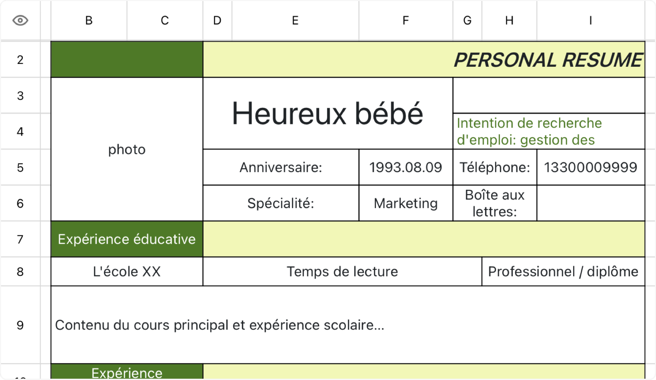 CV - gestion des opérations